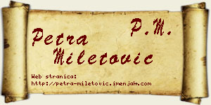 Petra Miletović vizit kartica